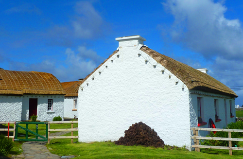 1750's traditional cottage, Glencolmcille Folk Village, Glencolmcille, County Donegal, Ireland
